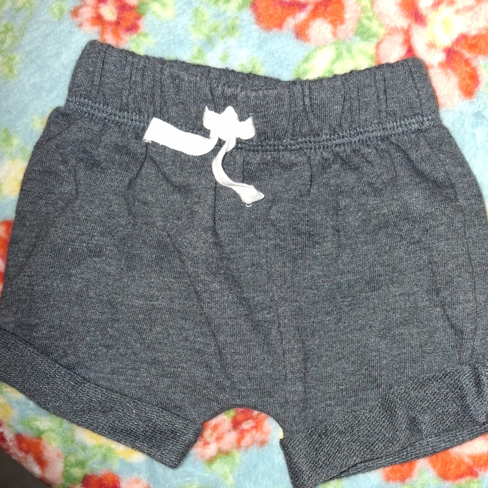 Carter's Charcoal Baby Shorts with White Tie